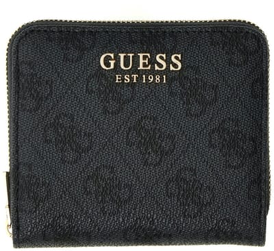 GUESS portemonnee Coleen Logo Zip Around Wallet Coal Logo donkergrijs