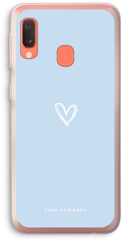 Case Company® - Hoesje geschikt voor Samsung Galaxy A20e hoesje - Klein Hart Blauw - Soft Cover Telefoonhoesje - Bescherming aan alle Kanten en Schermrand