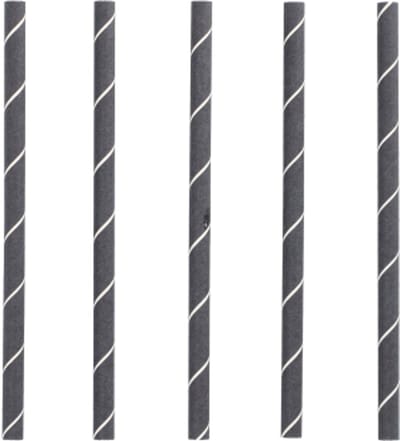 Papstar Cocktail Drinkrietjes papier stripes zwart/wit 7 mm 15 cm 250 stuks
