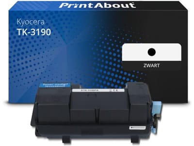 PrintAbout huismerk Toner TK-3190 Zwart Extra hoge capaciteit Geschikt voor Kyocera