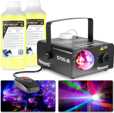 Rookmachine - Beamz S700-JB met Jelly Ball discolamp en 2L rookvloeistof