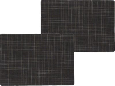 Wicotex Placemats Liso - 2x - zwart - 30 x 43 cm - anti slip laag en Teflon coating toplaag