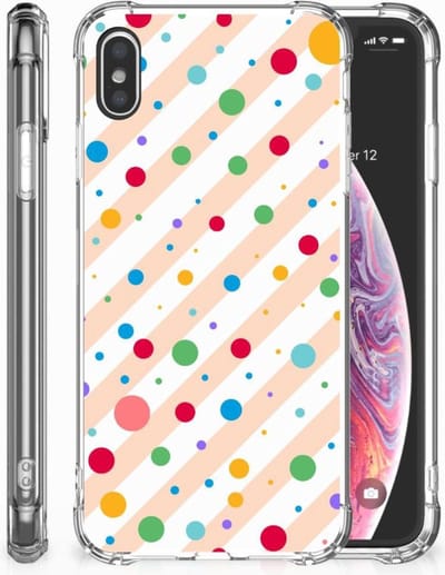Apple iPhone Xs Max Doorzichtige Silicone Hoesje Dots