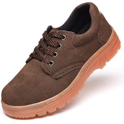 Arbeidsverzekeringsschoenen Heren Stalen Neus Anti-verpletteren en Anti-perforatie Rundleer Antislip Elektrisch Lassen Werkschoenen 45 black