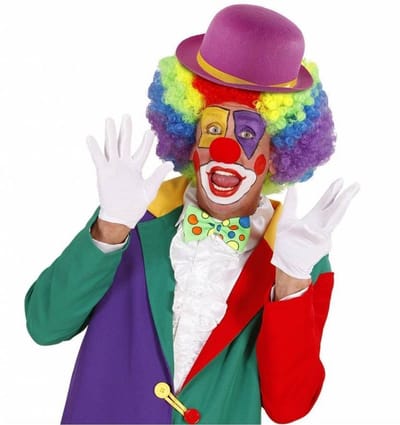 Widmann - Clown & Nar Kostuum - Bolhoed Roos Met Goudgeel Lintje - Geel - Carnavalskleding - Verkleedkleding