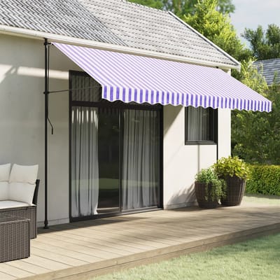 vidaXL - Vervangingsdoek - voor - luifelrok - gestreept - 400 - cm - blauw - en - wit