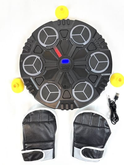 Boksmachine Trainingsniveaus & Instelbare Slagsnelheid + Bokshandschoenen – Compacte Wall-Mount Reflex Trainer voor Thuisfitness