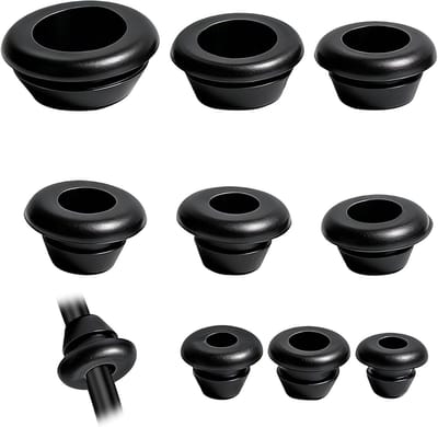 90 stuks kabeldoorvoer rubberen set 9 maten 3–14 mm met rubberen huls & rubberen afdichting rond, kabeldoorvoer waterdicht voor kabelbescherming, kabelhuls voor kabeluitlaat & behuizing