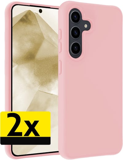Hoesje - 2 Stuks - Geschikt voor Samsung Galaxy A56 - Sterk & Shockproof - Case Siliconen - Back Cover - Telefoon Hoes - Telefoonhoesjes - Lichtroze