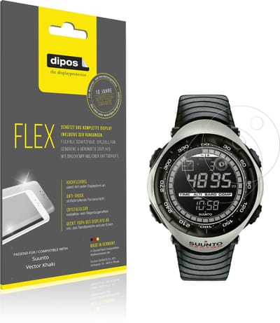 dipos – 2x Beschermfolie geschikt voor Suunto Vector Khaki | 3D Full Cover Screenprotector | 100% Passend