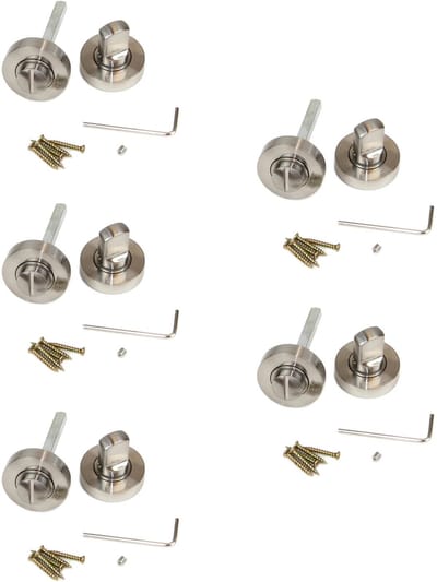 Emuca Lot van 5 afkortingen met rond rozet voor binnendeuren, diameter 50mm, Zamak, Satijn eindigde geanodiseerd