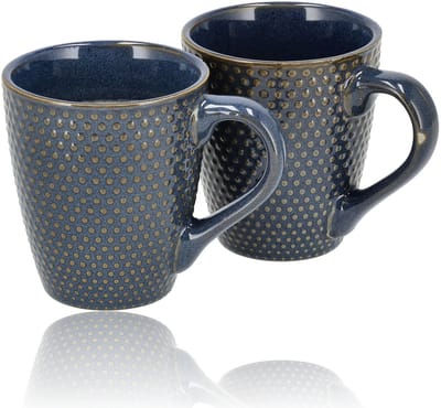 Espresso Kopjes – Set van 2 – Aardewerk Koffiebekers met Oor 200 ml – Koffiemokken en Theemokken – Voor Koffie, Thee en Cappuccino