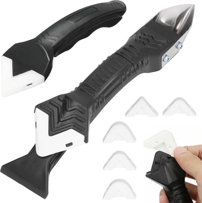 T.R. Tools Kit hulpmiddel 3-in-1 - Kitspatel, Kitscharaper en Kit Verwijderaar - Afstrijkrubber