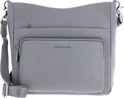 MANDARINA DUCK Leren Schoudertas Mellow Leather Crossover Bag December Sky Grijs
