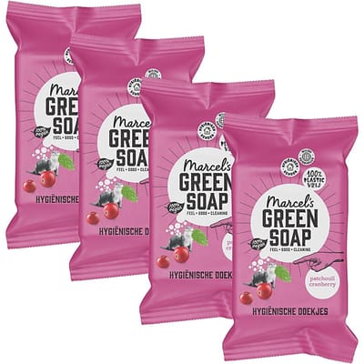 Marcel's Green Soap Hygiënische Schoonmaakdoekjes Multipack x4