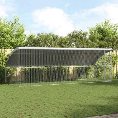 vidaXL - Hondenhok - 3 - st - Zilver - 6 - x - 2 - x - 2 - m - Gegalvaniseerd - staal