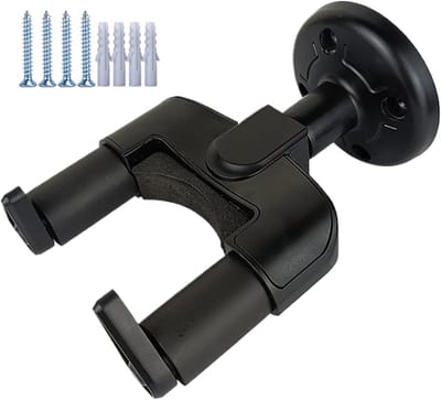 Gitaar Muurbeugel - Instrumenten Hanger - Ruimte Besparen - Krasvrije Bescherming - 14 cm - Zwart