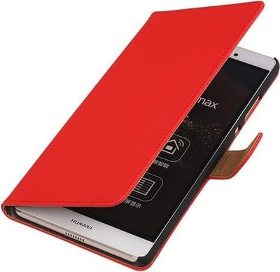 Huawei P8 Max Effen Booktype Wallet Hoesje Rood - Cover Case Hoes