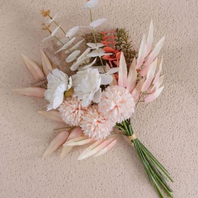 Bulk Nep Mini Chrysanten, Kunstbloemen en Planten, Dandelion Boeketten en Decoraties voor Bruiloften en Eetkamers, Kunststof Bloemen in Champagnekleur