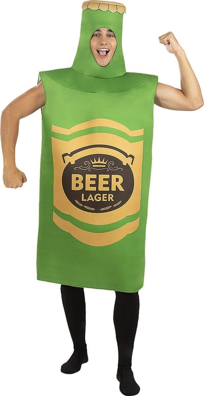 FUNIDELIA Groen fles bier kostuum voor mannen - One Size - Groen