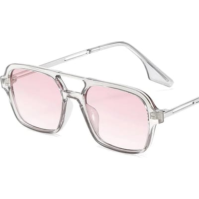 Rétro Double ponts femmes lunettes de soleil mode rose dégradé lunettes tendance creux léopard bleu lunettes de soleil hommes nuances
