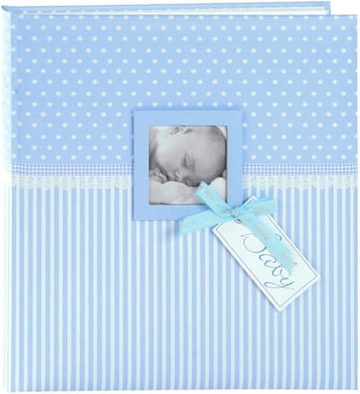 GOLDBUCH GOL-15802 babyalbum SWEETHEART blauw als fotoboek - blanco pagina's - met fotokader op de kaft