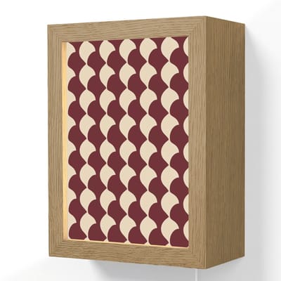 Wandlamp 15x20 cm - Oplaadbaar - Rood - Tegelpatroon - Crème - Wandlampen binnen woonkamer - Slaapkamer lamp met kabel - Decoratieve nachtlamp - Vloerlamp snoer