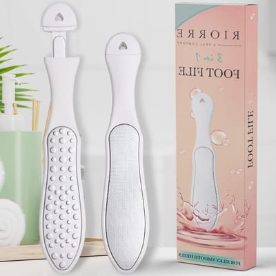 Voetvijl Set - Huidverwijderaar Scrub - Verzorgde Voeten - Roestvrij Staal - 109 g - Grijs