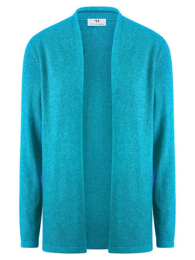 Vest model Caro lange mouwen Van Peter Hahn turquoise