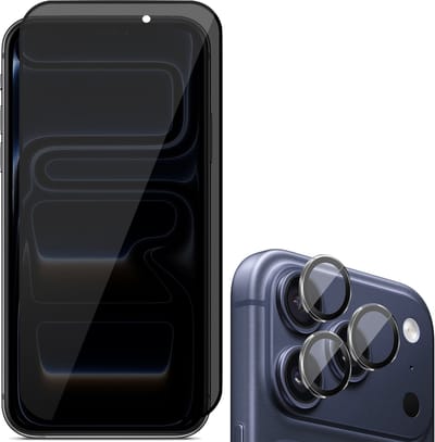 Privacy Screenprotector & Camera Protector geschikt voor iPhone 17 Pro - Volledig Dekkend Glas