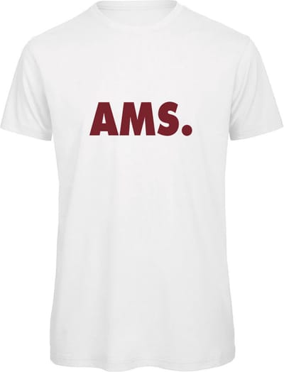 T-shirt wit M - AMS - bordeaux rood - soBAD. | Amsterdam | Unisex | T-shirt heren | T-shirt Dames