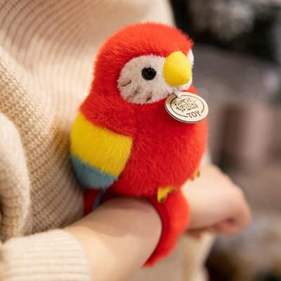 Simulatie Papegaai Pluche Hanger Pluche Dier Magnetische Vogels Drukknop Polsband Cartoon Tas Hanger Staande Schouder Dieren red