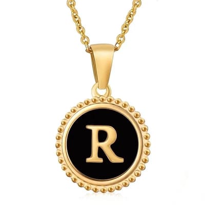 Aramat Jewels | Halskettingen | Stalen dames ketting letter goudkleur | R | |1,5mm | Staal | Volwassenen | Verkleurd niet
