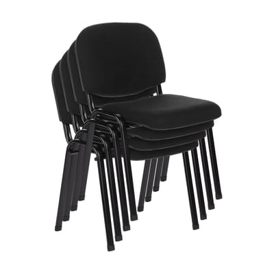 Vergaderstoel XT 600 4 Pack zwart / zwart hjh OFFICE