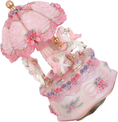 Draaiende Muziekdoos - Draaimolen Ornament - Decoratie Huis - Magische Kleurverandering - 165 x 94 cm - Roze