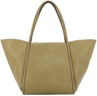 abro shopper schoudertas Leather Agave Shopper Willow Mud kaki
