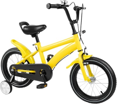 14 inch Kinderfiets met Zijwielen en Mand voor Jonge Kinderen