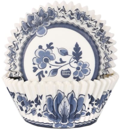 House of Marie Cupcake Vormpjes - Delfts Blauw - pk/48 - Baking Cups voor Muffins en Cupcakes
