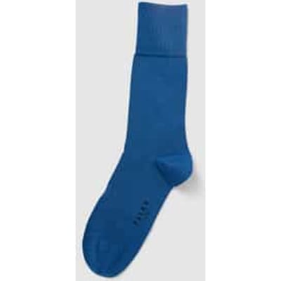 FALKE Tiago eenkleurig fil d'Ecosse katoen sokken heren blauw - maat 41-42