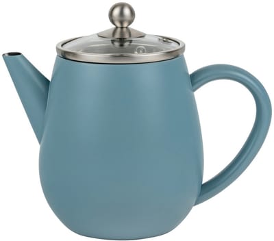 Bredemeijer - Theepot dubbelwandig Eva - 0,5 liter - IJsblauw - Met theezeef
