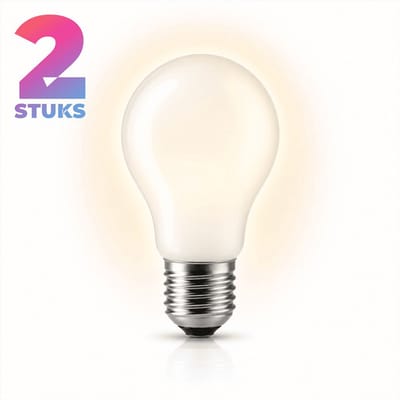 2x Peertje Gloeilamp E27 - 40W - Warm Wit Licht (2700K) - 600 lm - 1 jaar - Dimbaar