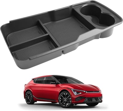 Opbergcompartiment voor middenconsole van Kia EV6 (2021-2025) met antislipbodem en verbeterde opslagruimte, ideaal voor accessoires en persoonlijke spullen