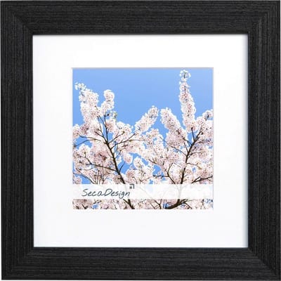 SecaDesign Fino Hout - Fotolijst 13x13 / 9x9 cm fotomaat met passe-partout - Zwart / Antraciet