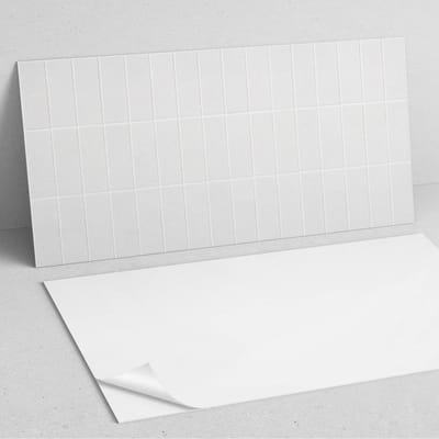 Coloray Wandpanelen Zelfklevend - Eenvoudig, glad mozaïek PVC Wandpaneel - 100 cm x 50 cm - Wit Wandbekleding Zelfklevend - 1 stuk - Texturen Wandpanelen Zelfklevend - Wandpaneel Keuken - Wandpanelen Badkamer