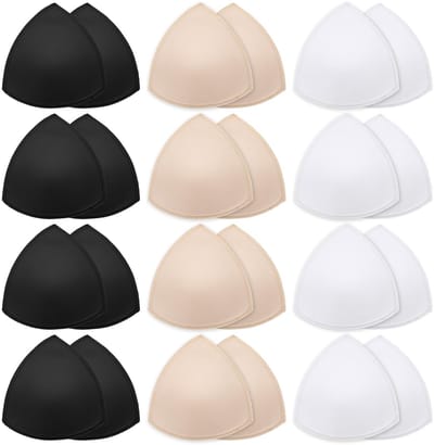 Dailygoods- BH Inserts 12 Paar - Herbruikbare Push-Up Pads - Lichtgewicht Sport BH Pads - Verwijderbare Cups - Zachte en Comfortabele Inzetstukken - 13 cm x 12,5 cm