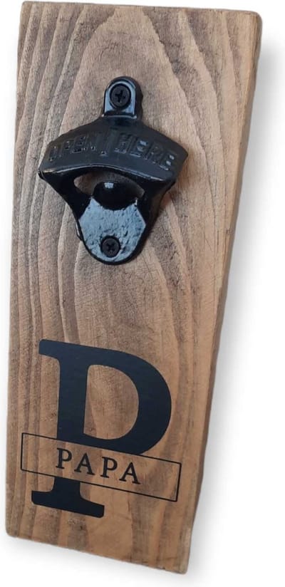 Bieropener flessenopener wandbord PAPA pallethout