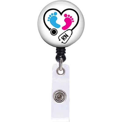 1pc Draaibare ID Naambadge Reel voor Artsen Verpleegkundigen Werkkaarthouder Accessoires Medische Werknemers Pass Personeelskaartclip white