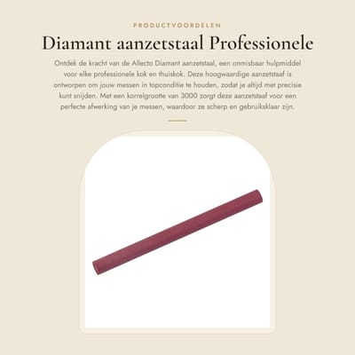Dailygoods- Aanzetstaal 3000 korrel - Diamant Slijpstaaf - Professionele Messenslijper - Keuken Gereedschap - Robijnsteen - Duurzaam en Slijtvast - Slijpsteen