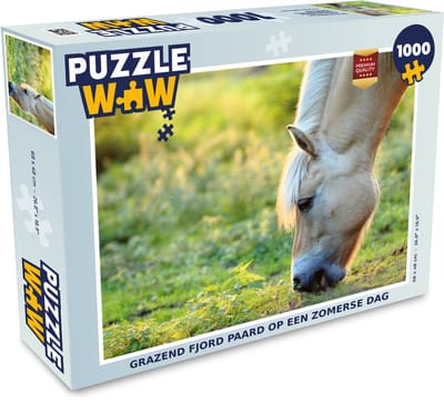 Puzzel Grazend fjord paard op een zomerse dag - Legpuzzel - Puzzel 1000 stukjes volwassenen