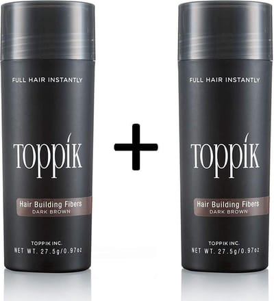 2x Toppik Hair Building Fibers Large 27,5 gram - Donkerbruin